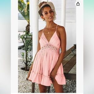 Ecowish spaghetti strap backless summer mini dress - Size Large - NWT